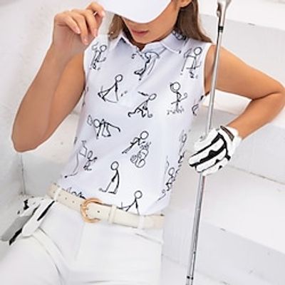 Women's Polo Shirt Golf Shirt Button Up Polo Breathable Quick Dry Moisture Wicking Sleeveless Golf Apparel Golf Clothes Regular Fit Printed Summer Tennis Golf Pickleball miniinthebox Women's Polo Shirt Golf Shirt Button Up Polo Breathable Quick Dry Moisture Wicking Sleeveless Golf Apparel Golf Clothes Regular Fit Printed Summer Tennis Golf Pickleball miniinthebox