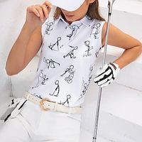 Women's Polo Shirt Golf Shirt Button Up Polo Breathable Quick Dry Moisture Wicking Sleeveless Golf Apparel Golf Clothes Regular Fit Printed Summer Tennis Golf Pickleball miniinthebox - thumbnail