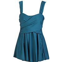Women's Swimwear Tankini 2 Piece Swimsuit Open Back Solid Color Pink Black Royal Blue Red Navy Blue Swimwear Tunic Strap Bathing Suits New Vacation Fashion / Modern miniinthebox - thumbnail