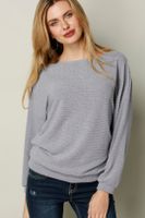 YOINS BASICS Grey Long Sleeves Loose Jumper - thumbnail