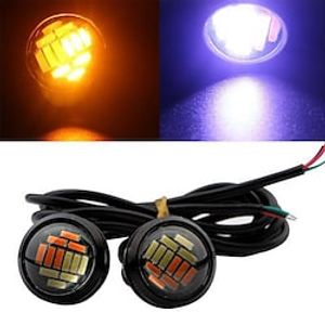 OTOLAMPARA 4pcs Car 12V 23mm Dual Color Switchback 4014 12 LED DRL Eagle Eye Daytime Light White Amber Lightness miniinthebox