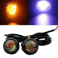 OTOLAMPARA 4pcs Car 12V 23mm Dual Color Switchback 4014 12 LED DRL Eagle Eye Daytime Light White Amber Lightness miniinthebox - thumbnail