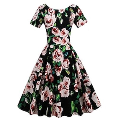 Retro Vintage 1950s Swing Dress Flare Dress Audrey Hepburn Women's Cosplay Costume Masquerade Party Tea Party Casual Daily Dress miniinthebox