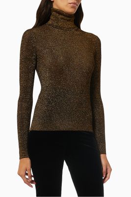 Turtleneck Sweater in Ribbed Lurex Turtleneck Sweater in Ribbed Lurex