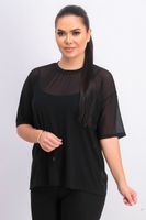 Womens Mesh Top  Black - thumbnail