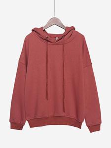 Casual Pure Hooded Women Hoodies