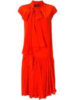 Rochas bow tie silk shift dress - Red