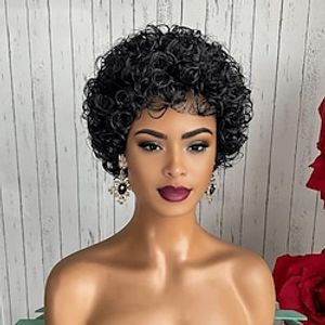 Pixie Cut Wig Short Curly Wig Short Wigs for Black Women Curly Wigs With Bangs Afro Wigs for Black Women Wigs for Black Women Lightinthebox
