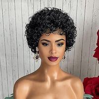 Pixie Cut Wig Short Curly Wig Short Wigs for Black Women Curly Wigs With Bangs Afro Wigs for Black Women Wigs for Black Women Lightinthebox - thumbnail