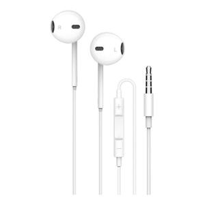 Porodo Soundtec Stereo Earphones 3.5mm with High-Clarify Mic White