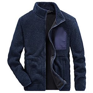 Men's Hiking Windbreaker Hiking Fleece Jacket Polar Fleece Winter Outdoor Thermal Warm Windproof Quick Dry Lightweight Outerwear Trench Coat Top Skiing Ski  Snowboard Fishing Denim Blue Black Dark Lightinthebox