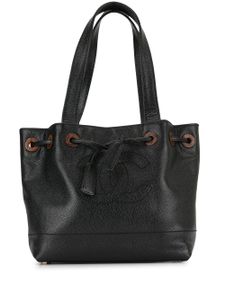 Chanel Pre-Owned 2002 CC drawstring tote - Black