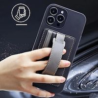 PU Faux Leather Desktop Mobile Phone Holder For Lazy Person Card Holder With Wrist Strap Holder On The Back Faux Leather Mobile Phone Holder With Wrist Strap Card miniinthebox - thumbnail