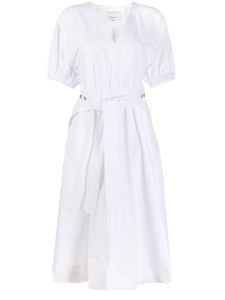 3.1 Phillip Lim UTILITY BELTED DRESS W GATHERED SLEEVE - White