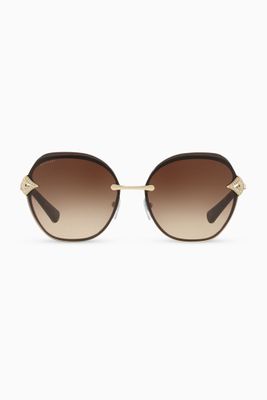 DIVAS' DREAM Angular Square Sunglasses in Metal