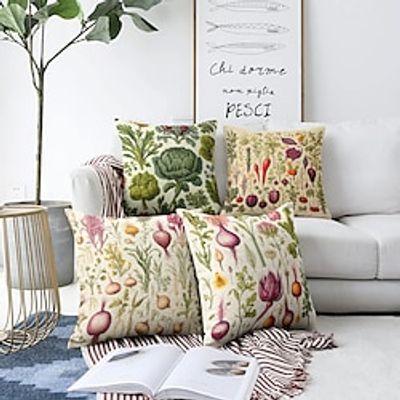 Vegetables Double Side Pillow Cover 1PC Soft Decorative Square Cushion Case Pillowcase for Bedroom Livingroom Sofa Couch Chair miniinthebox