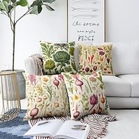 Vegetables Double Side Pillow Cover 1PC Soft Decorative Square Cushion Case Pillowcase for Bedroom Livingroom Sofa Couch Chair miniinthebox - thumbnail
