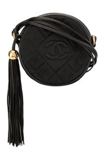 Chanel Pre-Owned 1989-1991 quilted round fringe crossbody bag - Black