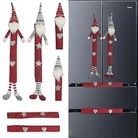 Christmas Microwave Protective 6Pcs Home Faceless Protective Cute Oven Cover Doll Refrigerator Cover Home Decor Clues Ornament Lightinthebox - thumbnail