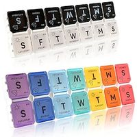 Portable 14-Grid Pill Box with Double Rows and Seven Days of Separation - Large Capacity Medicine Organizer with Open Cover for Morning and Afternoon Dosing Lightinthebox - thumbnail