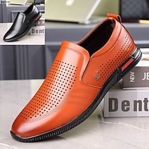 Men's Loafers  Slip-Ons Crib Shoes Penny Loafers Leather Loafers Business Casual Daily Office  Career Faux Leather Breathable Comfortable Slip Resistant Black Brown Summer Lightinthebox