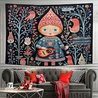 Christmas Elf Hanging Tapestry Scandinavian Folk Art Xmas Wall Art Large Tapestry Mural Decor Photograph Backdrop Blanket Curtain Home Bedroom Living Room Decoration miniinthebox - thumbnail