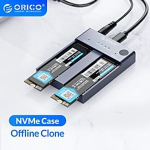 ORICO Dual Bay M.2 NVME SSD Enclosure Offline Clone USB C 3.1 Gen2 10Gbps For M Key  MB Key NVME PCIe SSD Hard Drive Reader Lightinthebox