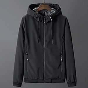 Men's Hoodie Jacket Hiking Jacket Hiking Windbreaker Outdoor Thermal Warm Windproof Quick Dry Lightweight Outerwear Trench Coat Top Skiing Ski  Snowboard Fishing Grey Black Red  Breathable Lightinthebox