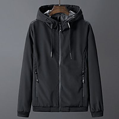 Men's Hoodie Jacket Hiking Jacket Hiking Windbreaker Outdoor Thermal Warm Windproof Quick Dry Lightweight Outerwear Trench Coat Top Skiing Ski  Snowboard Fishing Grey Black Red  Breathable Lightinthebox