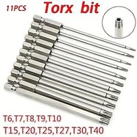11pcs Alloy Steel Force Rectangle Screwdriver Bit Tool Set 14 Hex Force Rectangle Socket Set Handle Tool Lightinthebox - thumbnail