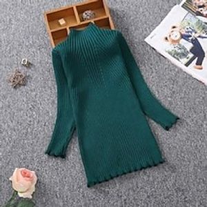 Girls Knitted Dress Children Clothes Slim Princess Girls Sweater Dress 2-13Y Girls Pullover Sweater Knitted Cotton Lightinthebox