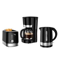 LEPRESSO BREAKFAST SET 2 SLICE TOASTER, 1.7L KETTLE AND DRIP COFFEE MAKER- BLACK