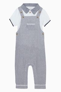 Shortie Dungarees & Polo Shirt, Set of 2