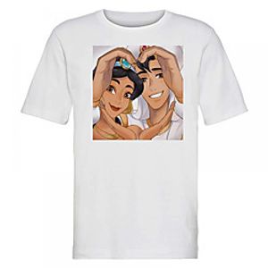 Men's Unisex Tee T shirt Hot Stamping Cartoon Graphic Prints Portrait Plus Size Print Short Sleeve Casual Tops Cotton Basic Fashion Designer Big and Tall White Lightinthebox