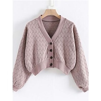 Women's Cardigan Sweater Jumper Ribbed Knit Button Plaid V Neck Stylish Casual Outdoor Daily Fall Winter Pink One-Size Lightinthebox Women's Cardigan Sweater Jumper Ribbed Knit Button Plaid V Neck Stylish Casual Outdoor Daily Fall Winter Pink One-Size Lightinthebox