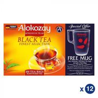 Alokozay Black Tea - 100 Tea Bags + Mug X Pack Of 12