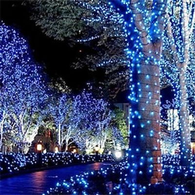 Waterproof Black Wire LED Christmas String Lights 100m 8Mode 220v-240V Plug in Fairy Lamp Xmas Tree Holiday Wedding Party Decor miniinthebox