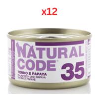 Natural Code Tuna & Papaya Soft Jelly Wet Cat Food 85G (Pack of 12)