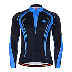 Men's Long Sleeve Cycling Jersey Spandex Blue  Black Stripes Bike Top Mountain Bike MTB Road Bike Cycling Quick Dry Sports Clothing Apparel  Stretchy  Athleisure Lightinthebox