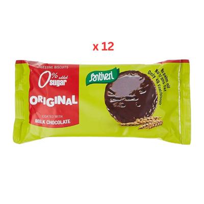 Santiveri Originals Milk Coated Digestive Biscuits, 85GX12