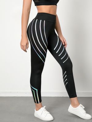 Black Laser Print High-Waisted Leggings Black Laser Print High-Waisted Leggings