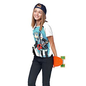 Kids Girls' T shirt Tee Short Sleeve 3D Print Cartoon Unisex Print White Children Tops Summer Active Daily Wear Regular Fit 3-12 Years Lightinthebox