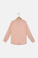 Kids Girls Stripe Long Sleeve Top  Orange/White - thumbnail