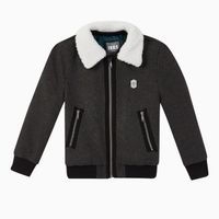 Sherpa Collar Wool Blend Padded Jacket - thumbnail