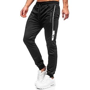 Men's Sweatpants Joggers Trousers Pocket Drawstring Elastic Waist Plain Comfort Breathable Outdoor Daily Going out Fashion Casual Black Dark Gray miniinthebox