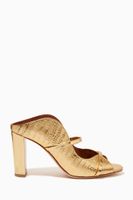 Norah 85 Mules in Metallic Croc-embossed Leather Norah 85 Mules in Metallic Croc-embossed Leather