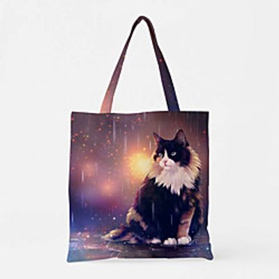 Unisex Bags Oxford Cloth Tote 3D Canvas Tote Bag Print 3D Daily Going out 3D Print Black Lightinthebox