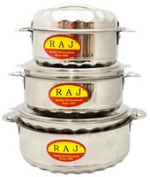 RAJ STEEL 3PC HOT POT SET - 2500 ml, 3500 ml, 5000 ml RAJ STEEL 3PC HOT POT SET - 2500 ml, 3500 ml, 5000 ml