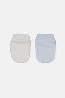 Toddlers Plain Gloves Set Of 2 White/Blue Toddlers Plain Gloves Set Of 2 White/Blue