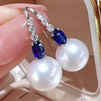 Women's Pearl Drop Earrings Fine Jewelry Classic Precious Stylish Simple Earrings Jewelry Gold  White For Gift Festival 1 Pair Lightinthebox - thumbnail